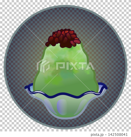 Illustration of shaved ice with a circular background 142508041
