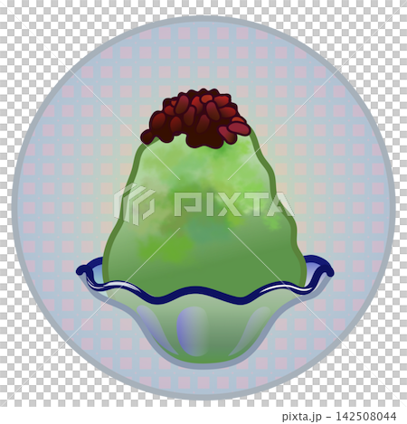 Illustration of shaved ice with a circular background 142508044