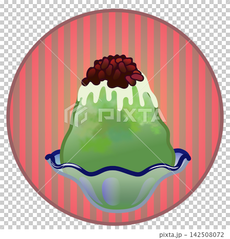 Illustration of shaved ice with a circular background Illustration of shaved ice with a circular background 142508072