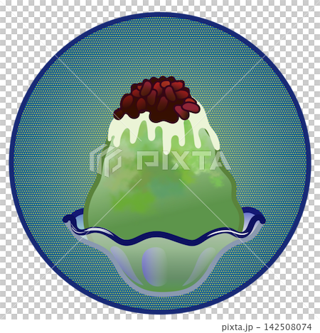 Illustration of shaved ice with a circular background 142508074