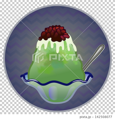 圓形背景的刨冰插圖 圓形背景的刨冰插圖 142508077