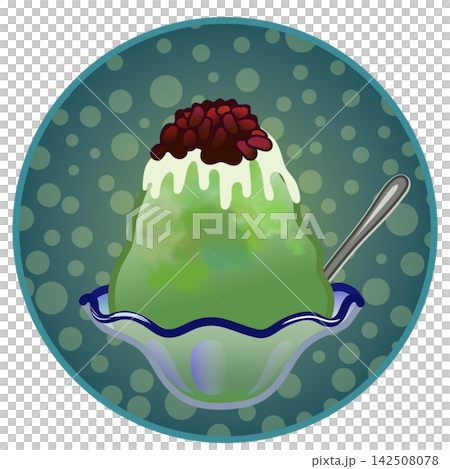圓形背景的刨冰插圖 圓形背景的刨冰插圖 142508078
