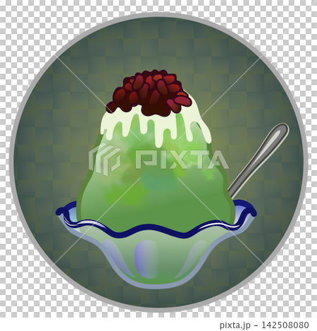 圓形背景的刨冰插圖 圓形背景的刨冰插圖 142508080