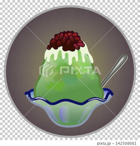 圓形背景的刨冰插圖 圓形背景的刨冰插圖 142508081