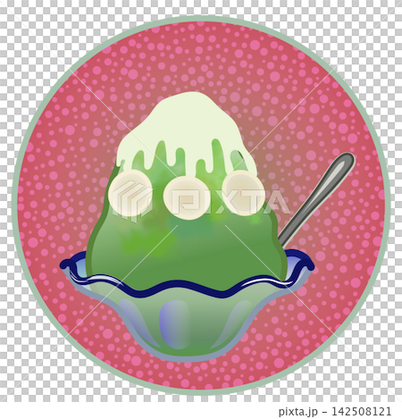 Illustration of shaved ice with a circular background Illustration of shaved ice with a circular background 142508121