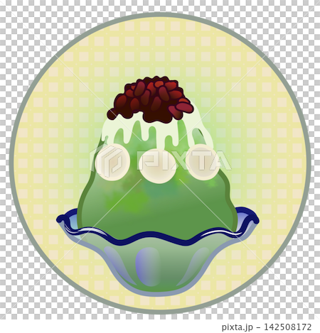 Illustration of shaved ice with a circular background Illustration of shaved ice with a circular background 142508172