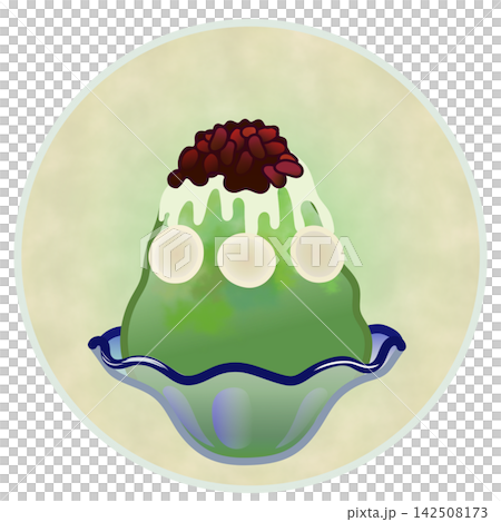 Illustration of shaved ice with a circular background Illustration of shaved ice with a circular background 142508173