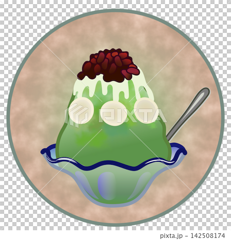 Illustration of shaved ice with a circular background Illustration of shaved ice with a circular background 142508174