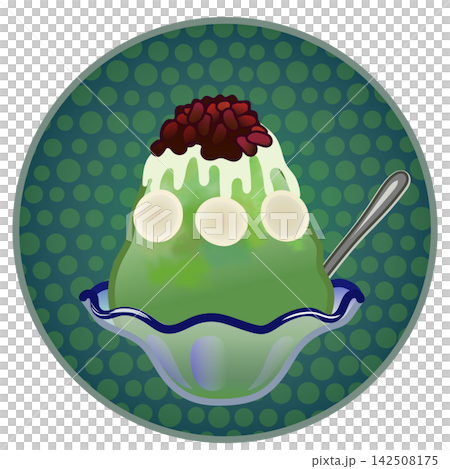 Illustration of shaved ice with a circular background Illustration of shaved ice with a circular background 142508175
