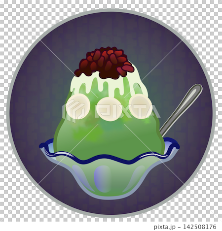 Illustration of shaved ice with a circular background Illustration of shaved ice with a circular background 142508176