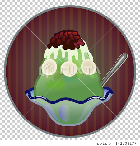 圓形背景的刨冰插圖 圓形背景的刨冰插圖 142508177
