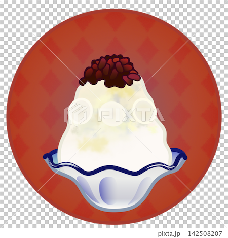 Illustration of shaved ice with a circular background Illustration of shaved ice with a circular background 142508207