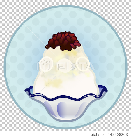 Illustration of shaved ice with a circular background Illustration of shaved ice with a circular background 142508208
