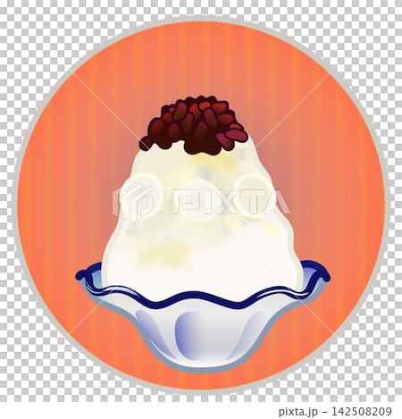 Illustration of shaved ice with a circular background Illustration of shaved ice with a circular background 142508209