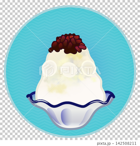 Illustration of shaved ice with a circular background Illustration of shaved ice with a circular background 142508211