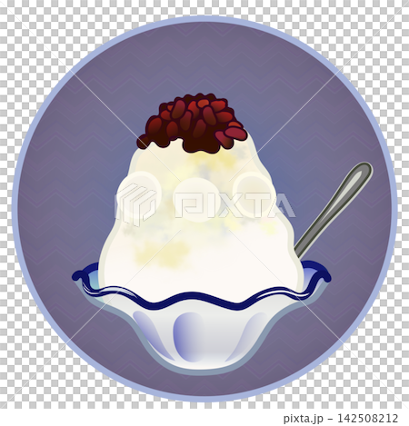 Illustration of shaved ice with a circular background Illustration of shaved ice with a circular background 142508212