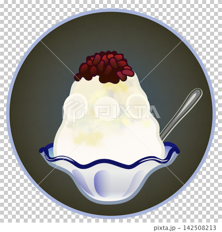 Illustration of shaved ice with a circular background Illustration of shaved ice with a circular background 142508213