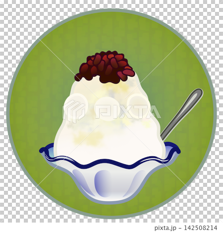 Illustration of shaved ice with a circular background Illustration of shaved ice with a circular background 142508214