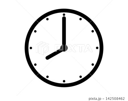8時を示すシンプルなアナログ時計のアイコンイラスト素材 8時を示すシンプルなアナログ時計のアイコンイラスト素材 142508462