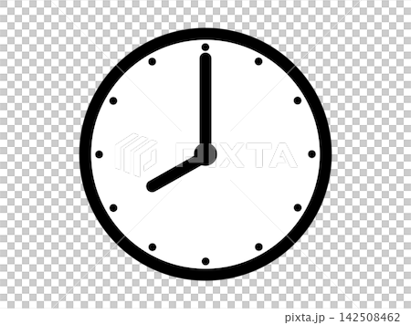 8時を示すシンプルなアナログ時計のアイコンイラスト素材 8時を示すシンプルなアナログ時計のアイコンイラスト素材 142508462