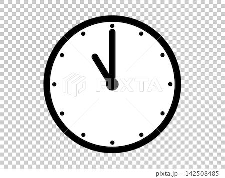A simple analog clock icon illustration showing 11 o'clock. A simple analog clock icon illustration showing 11 o'clock. 142508485