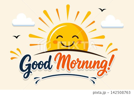 clouds sunrise illustration and text clouds sunrise illustration and text 142508763