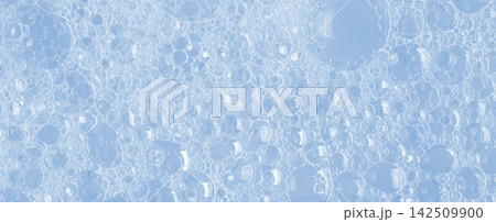 Bubbles of body gel or soap foam or shaving gel. Closeup. Bubbles of body gel or soap foam or shaving gel. Closeup. 142509900
