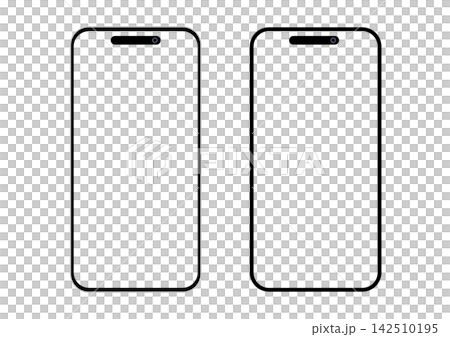 Simple smartphone mockup - transparent background illustration/UI Simple smartphone mockup - transparent background illustration/UI 142510195
