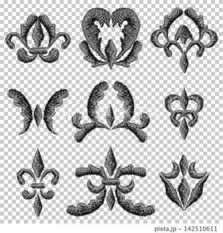 【Elegant Decorative Motif Set】Hand Embroidery Illustration Materials 142510611