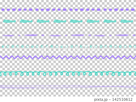A set of hand-drawn dotted lines created with various pens. A set of hand-drawn dotted lines created with various pens. 142510612