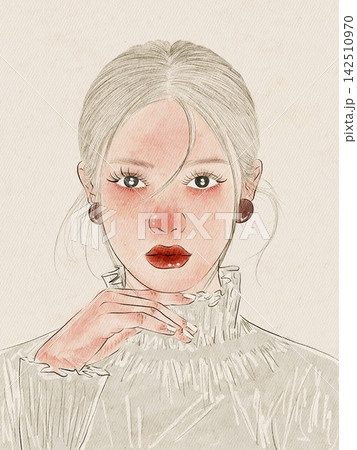 portrait of a beautiful young woman portrait of a beautiful young woman 142510970