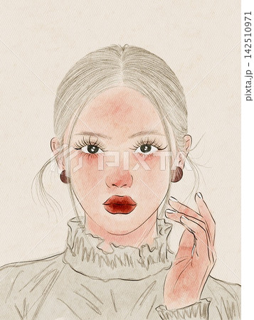 portrait of a beautiful young woman portrait of a beautiful young woman 142510971