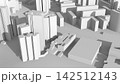 Monochrome 3d massing model of an urban area 142512143