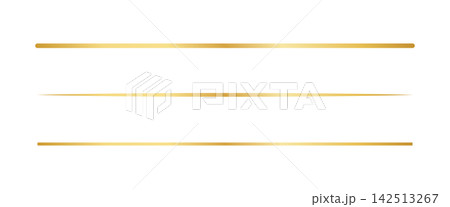 Straight gold divider line with elegant metallic shine. Simple horizontal separator bar. Modern minimalist border element for contemporary design layouts. 142513267