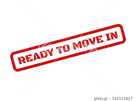 Red grunge rubber stamp mark indicating a property or dwelling is fully prepared for immediate occupancy Red grunge rubber stamp mark indicating a property or dwelling is fully prepared for immediate occupancy 142513627