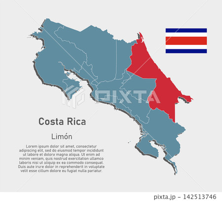 Vector map of Costa Rica - Limon Province 142513746