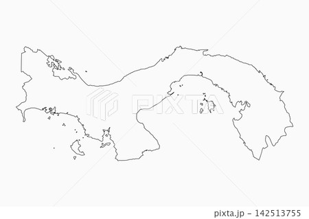 Vector outline map Panama, line border country 142513755