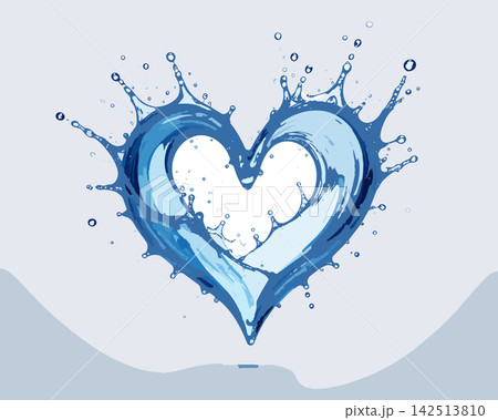 Water splash forming heart shape symbolizing love and purity Water splash forming heart shape symbolizing love and purity 142513810