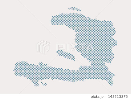 Vector map of Haiti from points, dotted template Vector map of Haiti from points, dotted template 142513876