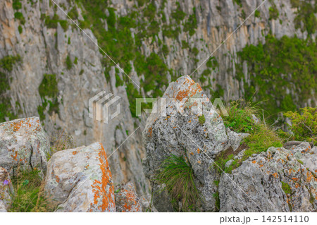 Mountain view overlooking valley and hills 142514110