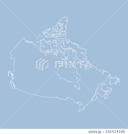 Vector outline map of Canada line border country Vector outline map of Canada line border country 142514188