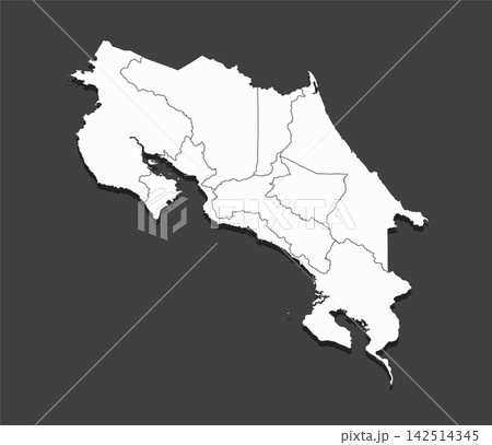 Vector map country Costa Rica divided on regions 142514345