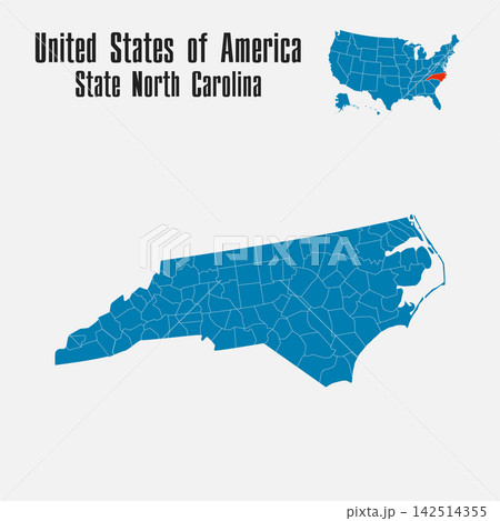 Vector map of the USA - State North Carolina Vector map of the USA - State North Carolina 142514355