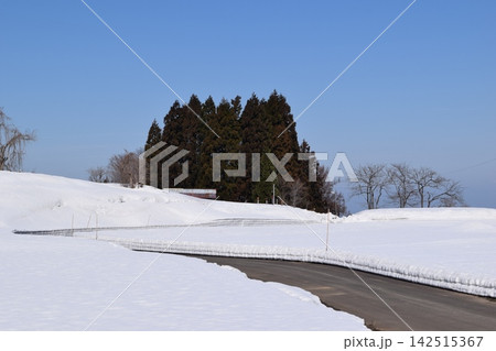 東北地方の雪景色 山形県庄内 東北地方の雪景色 山形県庄内 142515367