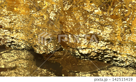 Glowing Golden Metal Abstract Texture Background 3d render. Glowing Golden Metal Abstract Texture Background 3d render. 142515419