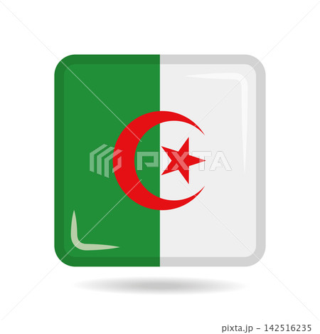 Square shape icon of the national flag of Algeria Vector illustration 142516235