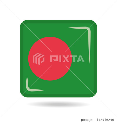 Square shape icon of the national flag of Bangladesh Vector illustration 142516246