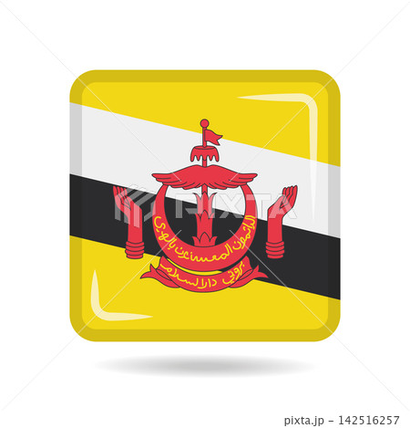 Square shape icon of the national flag of Brunei Vector illustration 142516257