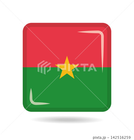 Square shape icon of the national flag of Burkina Faso Vector illustration 142516259