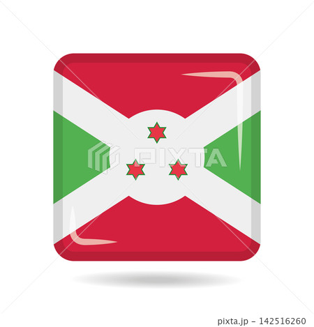 Square shape icon of the national flag of Burundi Vector illustration 142516260